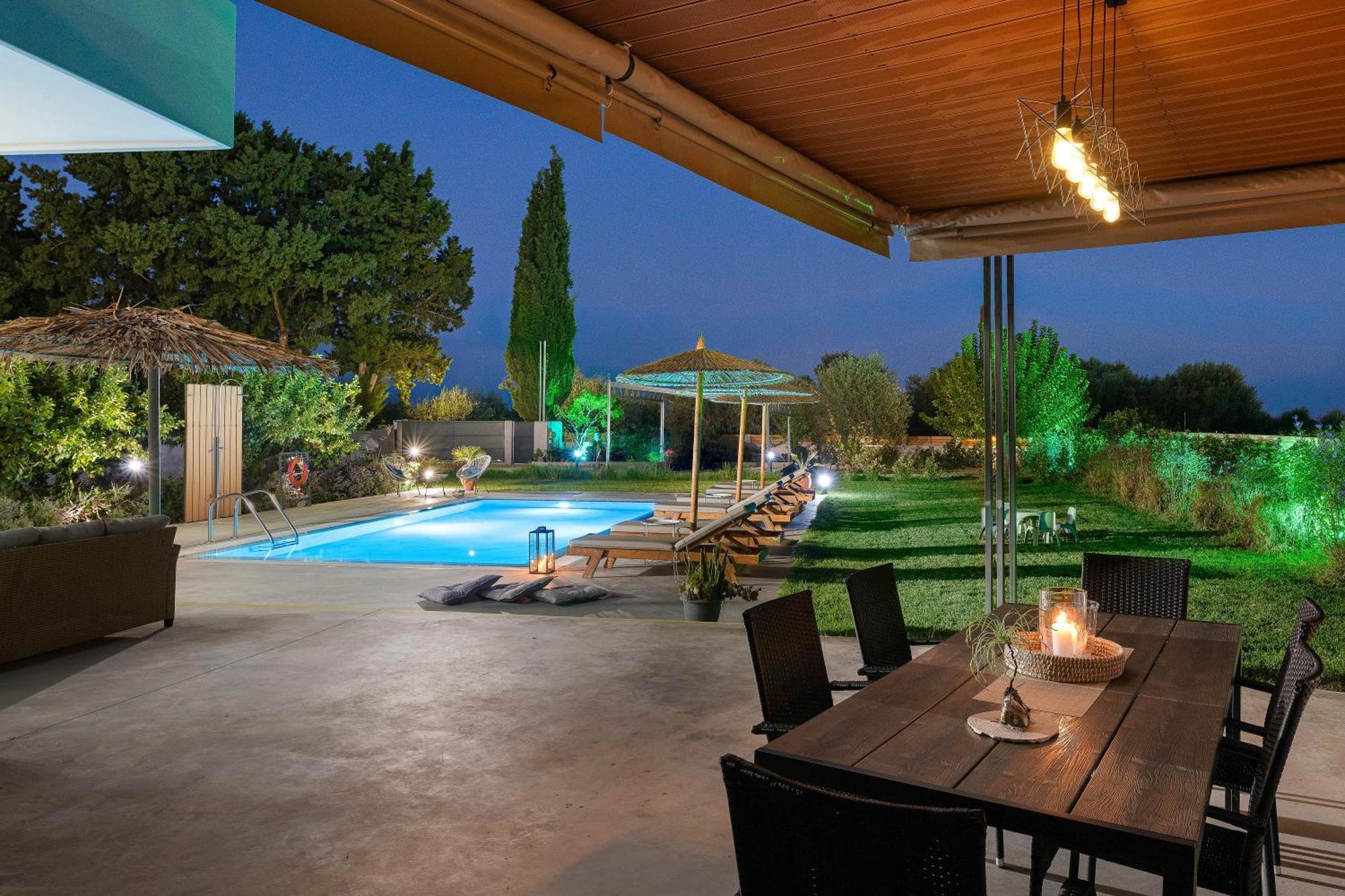 Ethria Pool Villa With Heated Jacuzzi Afantou Exterior foto