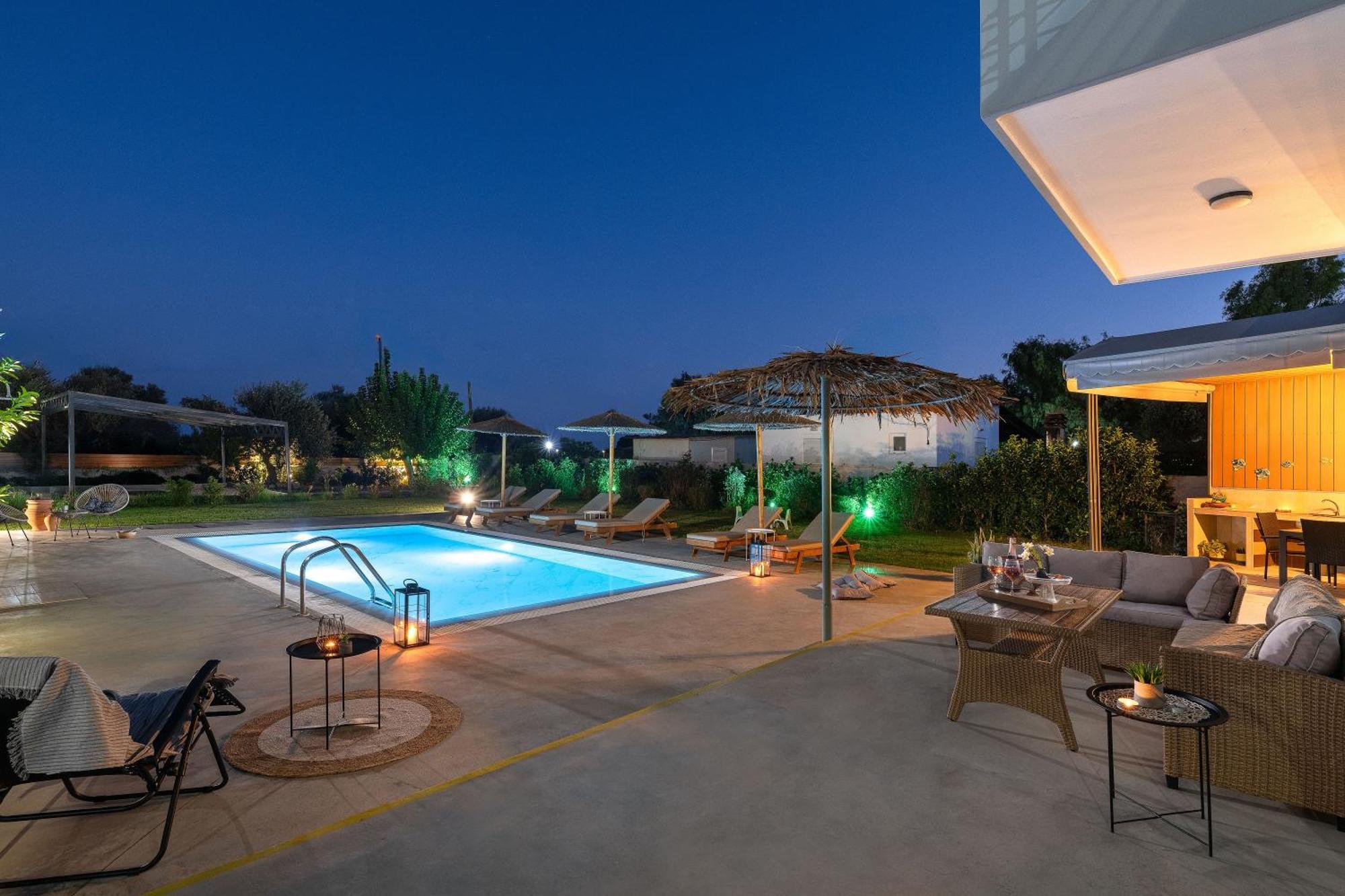 Ethria Pool Villa With Heated Jacuzzi Afantou Exterior foto