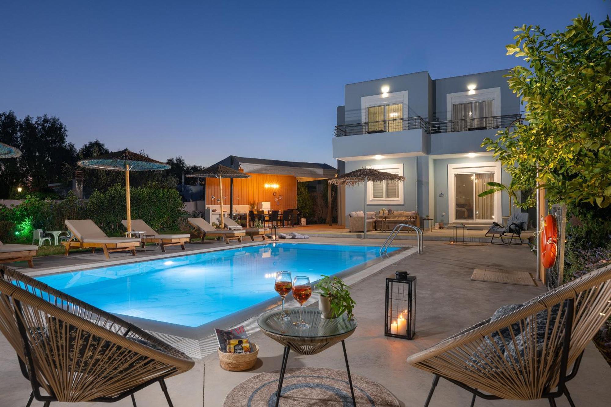 Ethria Pool Villa With Heated Jacuzzi Afantou Exterior foto