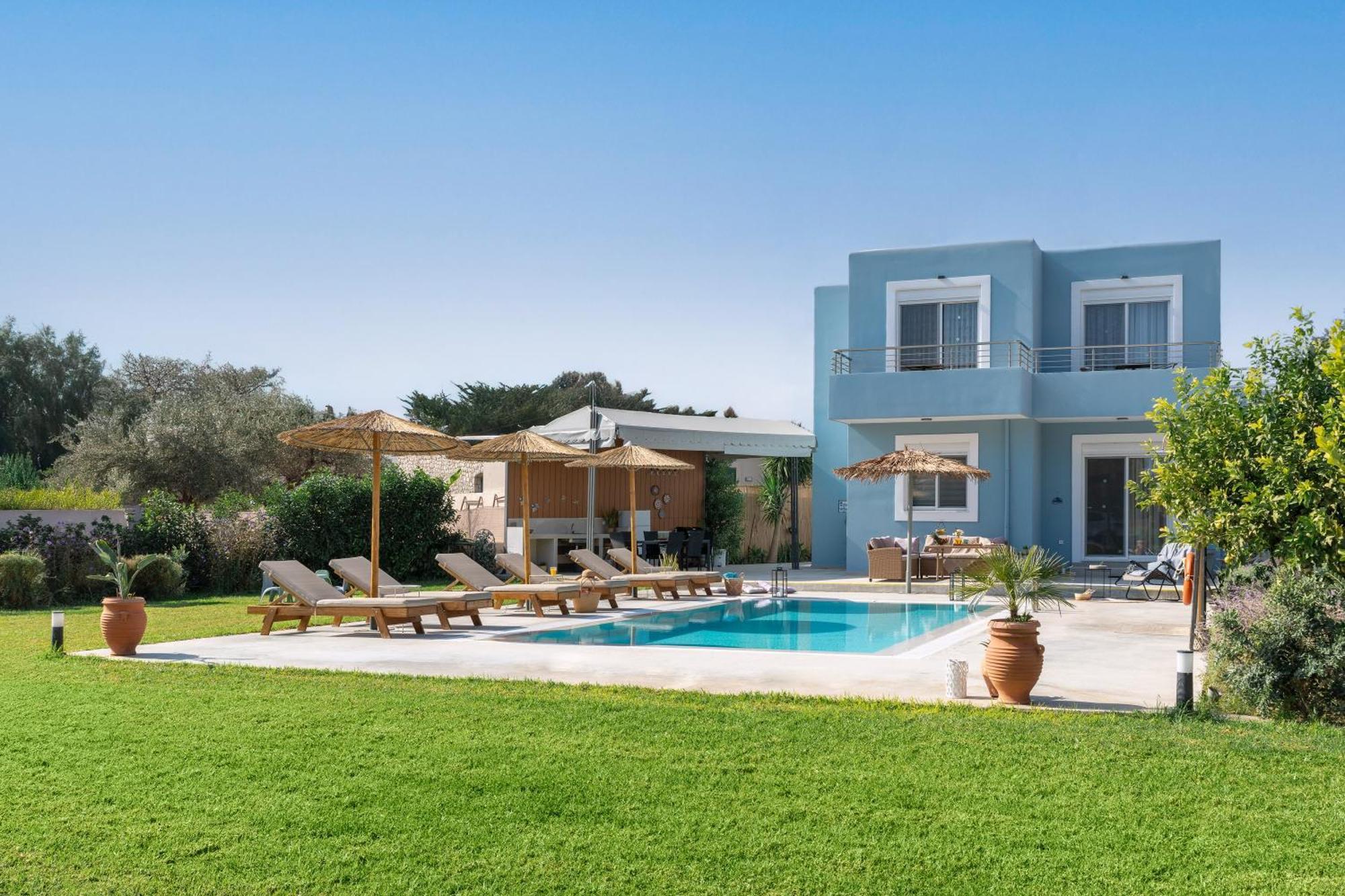 Ethria Pool Villa With Heated Jacuzzi Afantou Exterior foto
