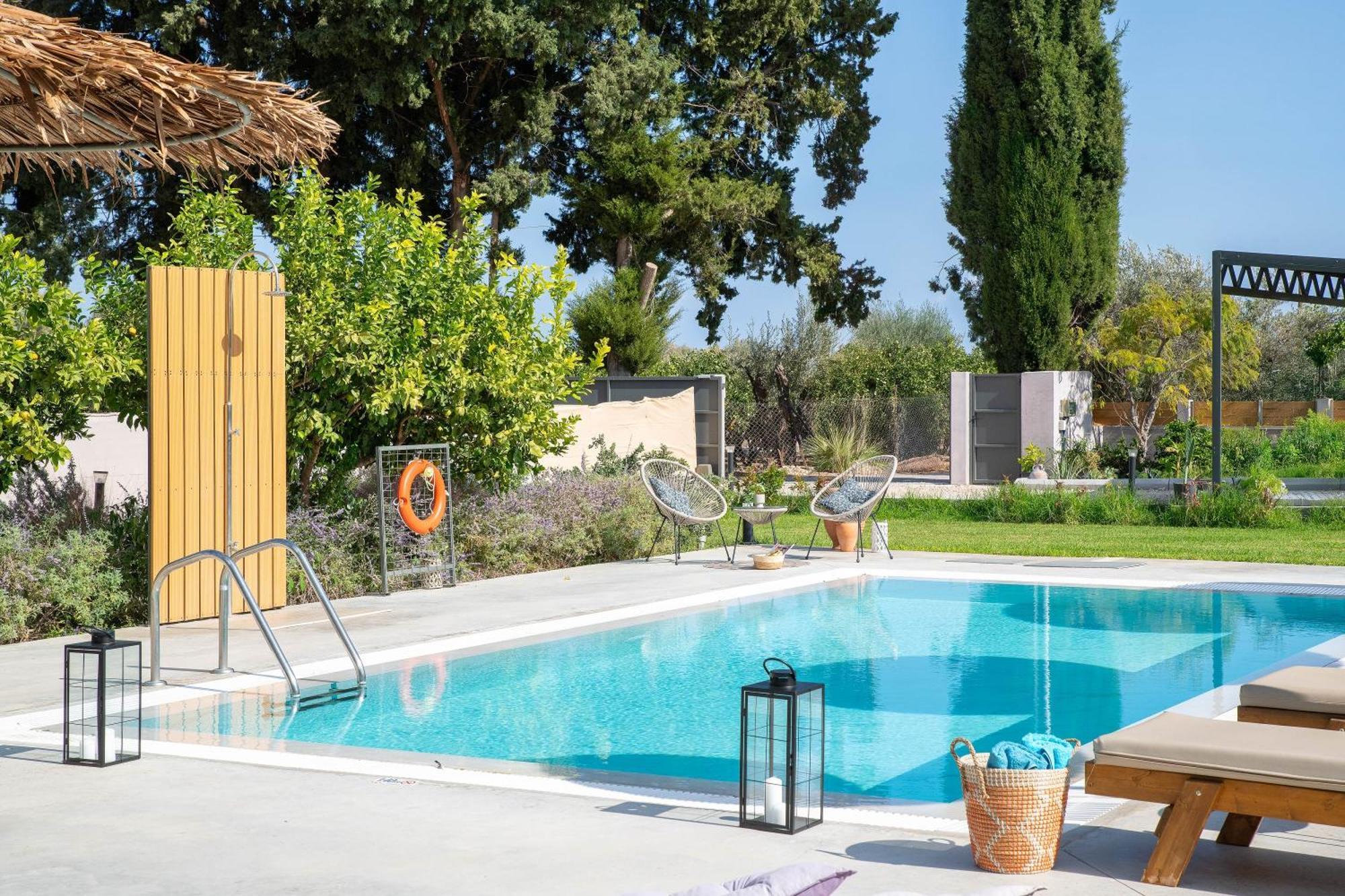Ethria Pool Villa With Heated Jacuzzi Afantou Exterior foto