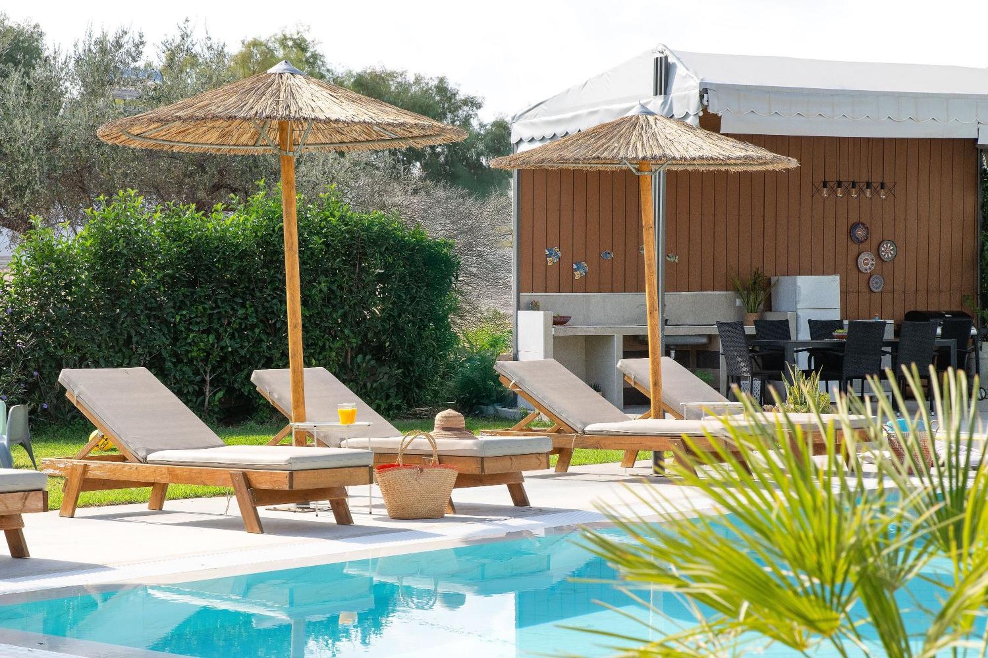 Ethria Pool Villa With Heated Jacuzzi Afantou Exterior foto