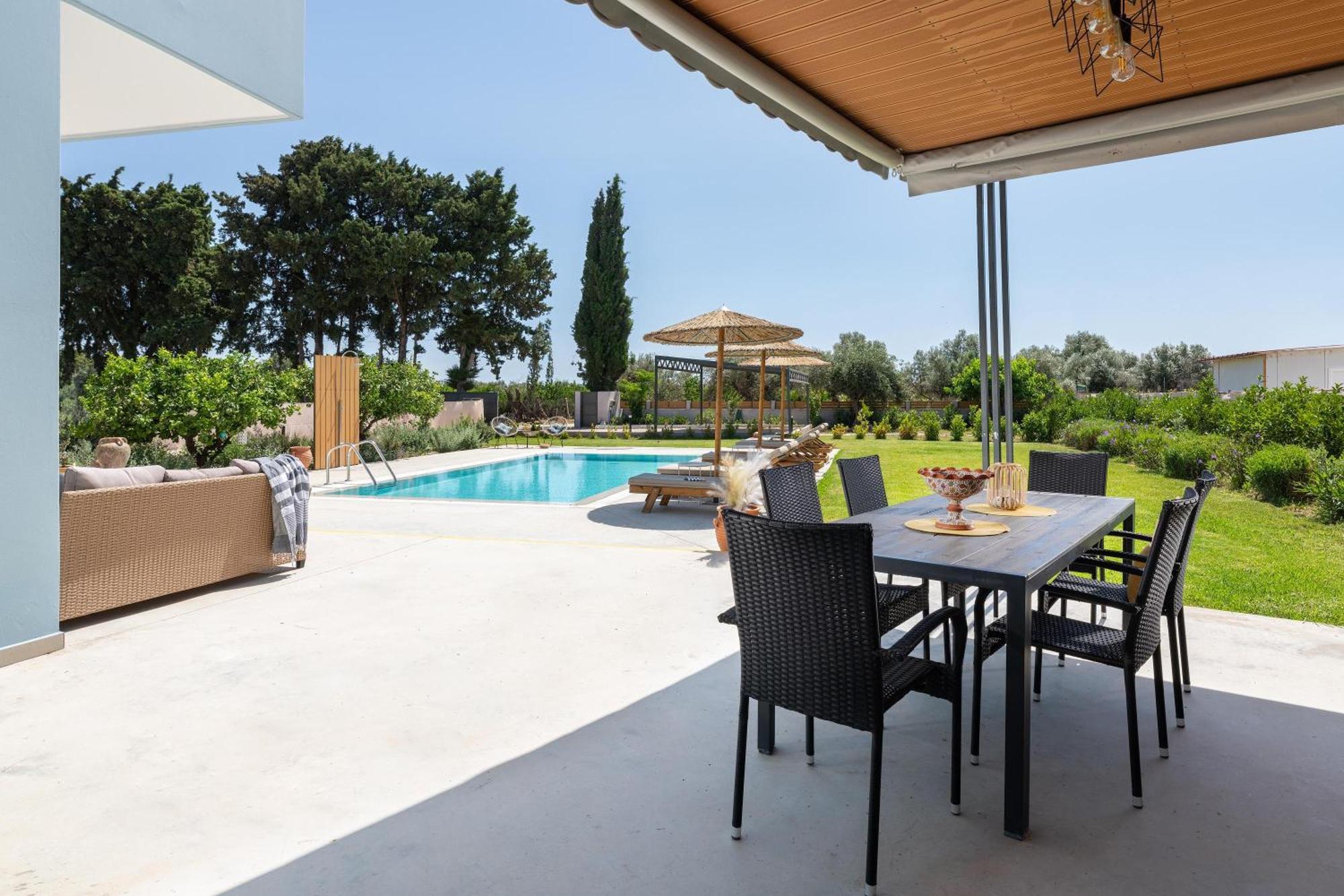 Ethria Pool Villa With Heated Jacuzzi Afantou Exterior foto