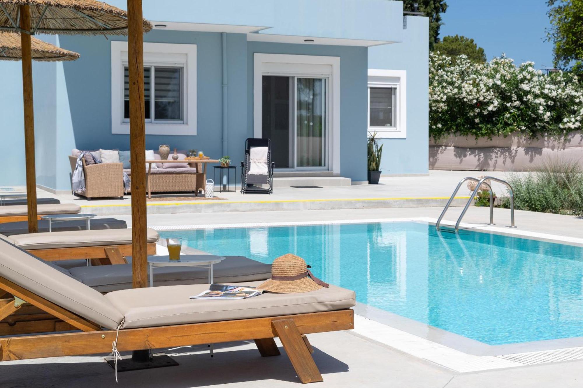 Ethria Pool Villa With Heated Jacuzzi Afantou Exterior foto
