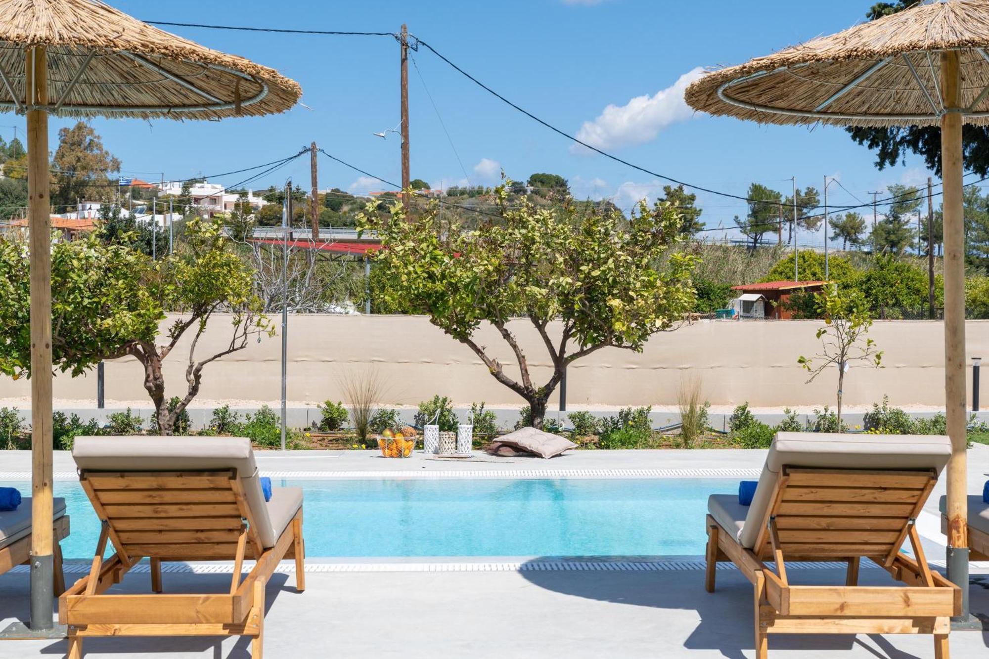 Ethria Pool Villa With Heated Jacuzzi Afantou Exterior foto