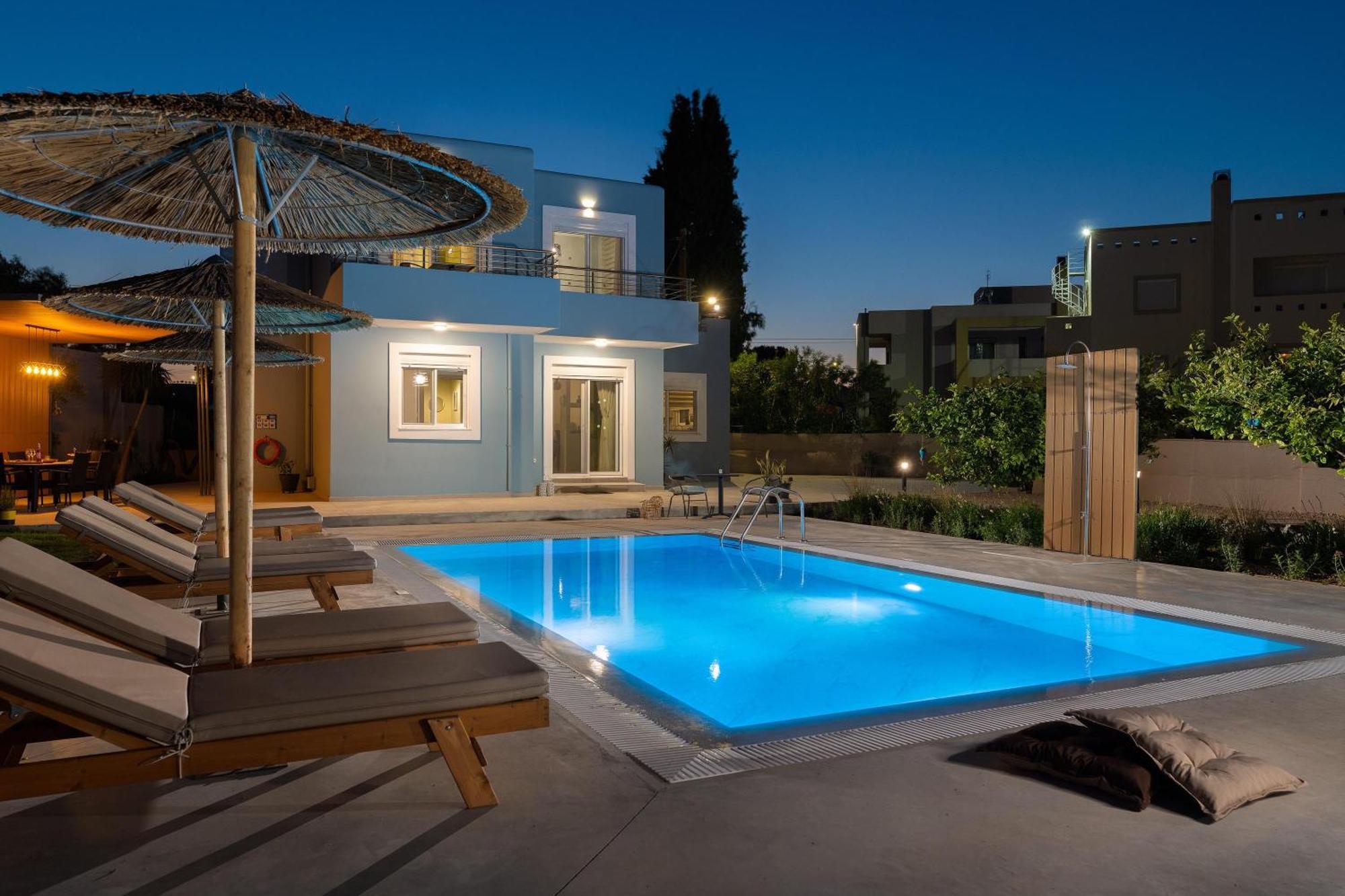Ethria Pool Villa With Heated Jacuzzi Afantou Exterior foto