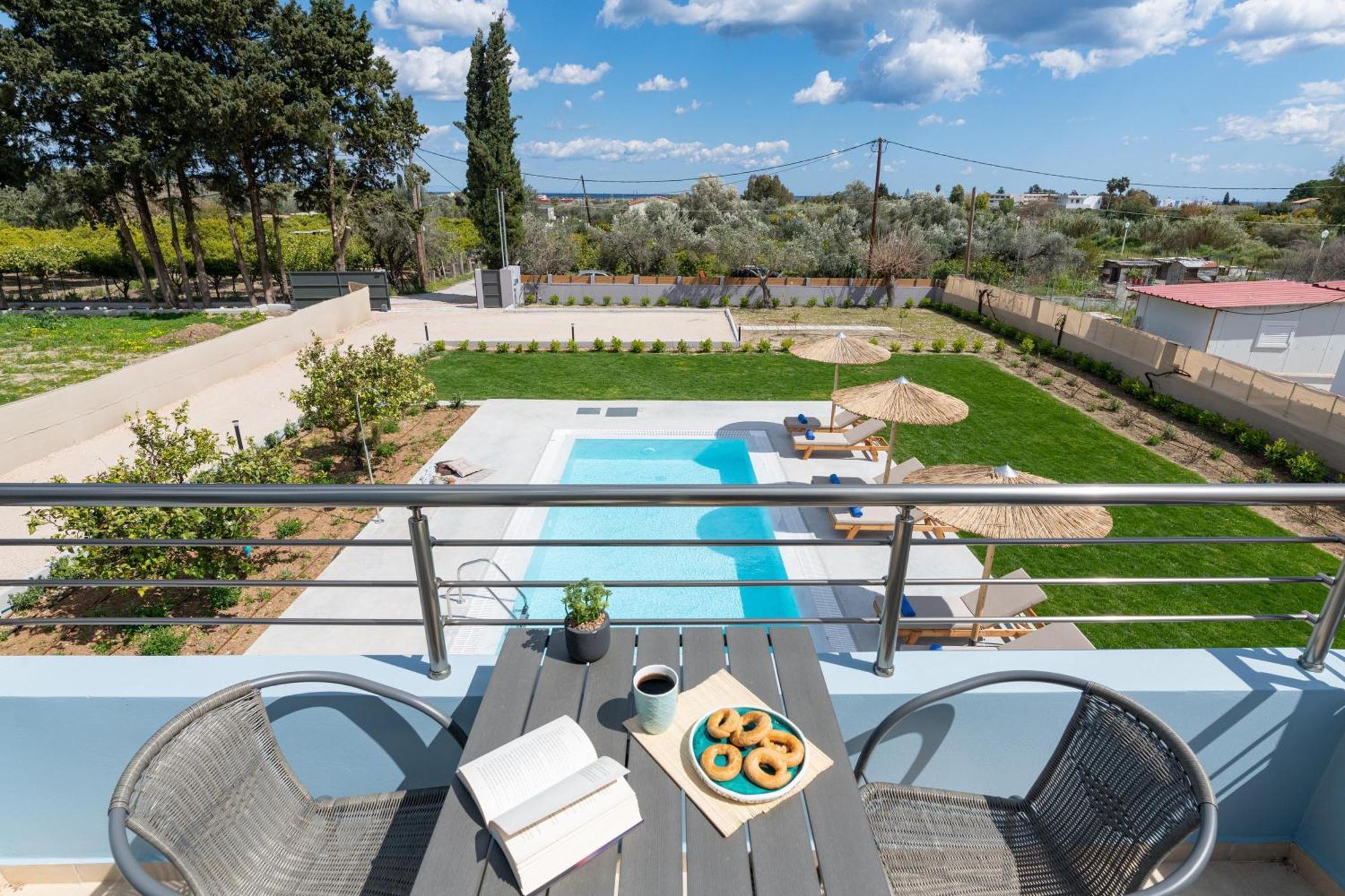 Ethria Pool Villa With Heated Jacuzzi Afantou Exterior foto