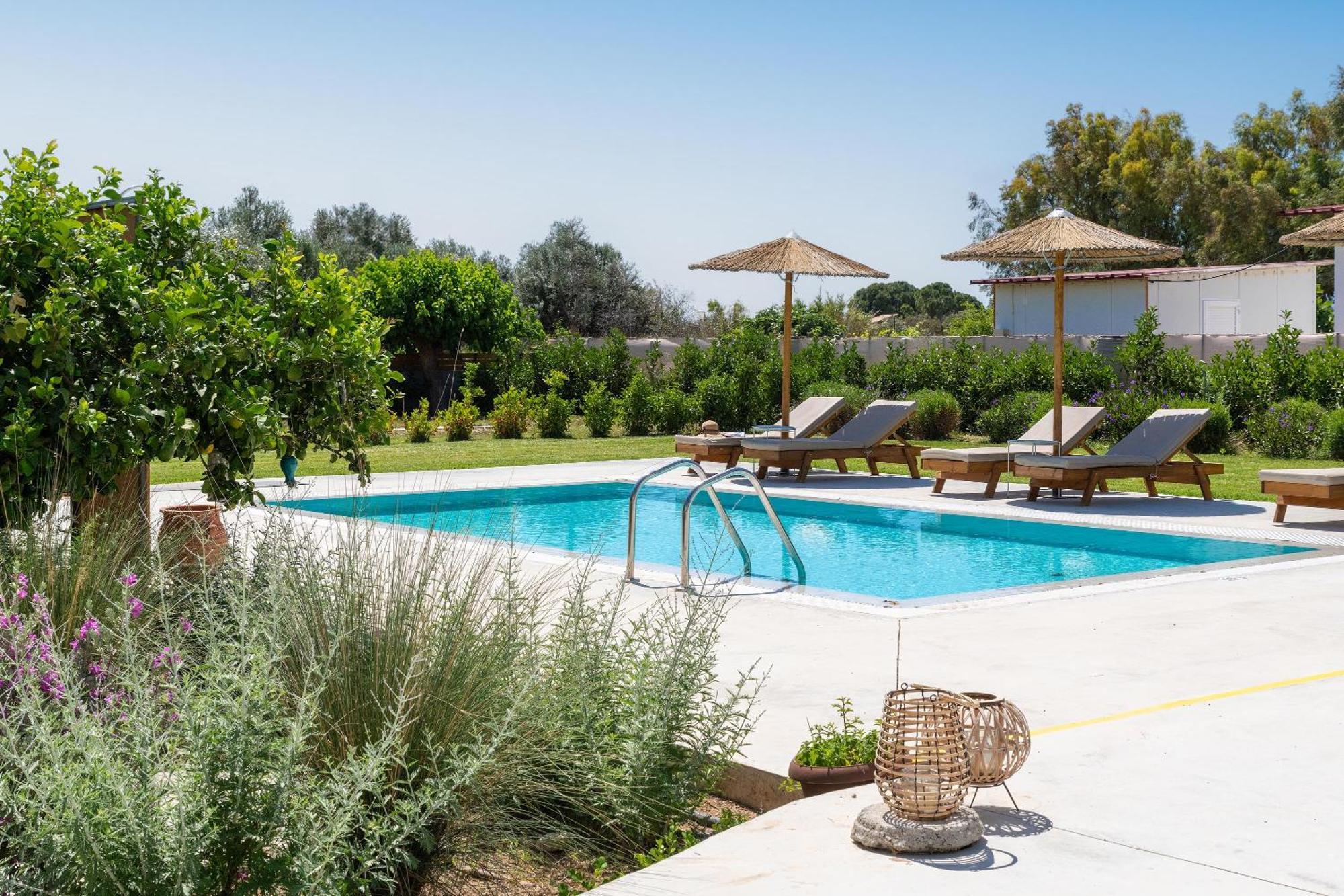 Ethria Pool Villa With Heated Jacuzzi Afantou Exterior foto