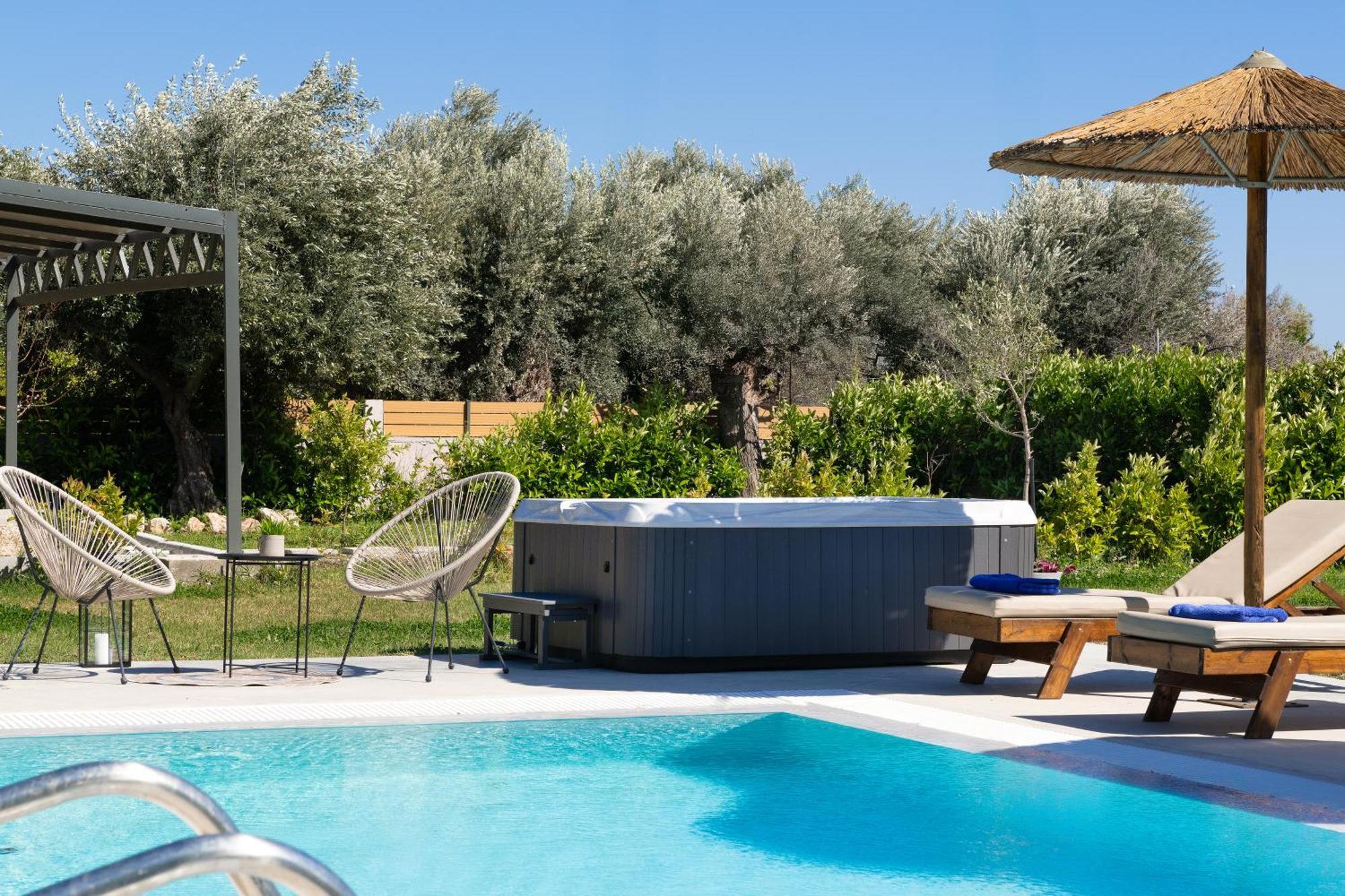 Ethria Pool Villa With Heated Jacuzzi Afantou Exterior foto