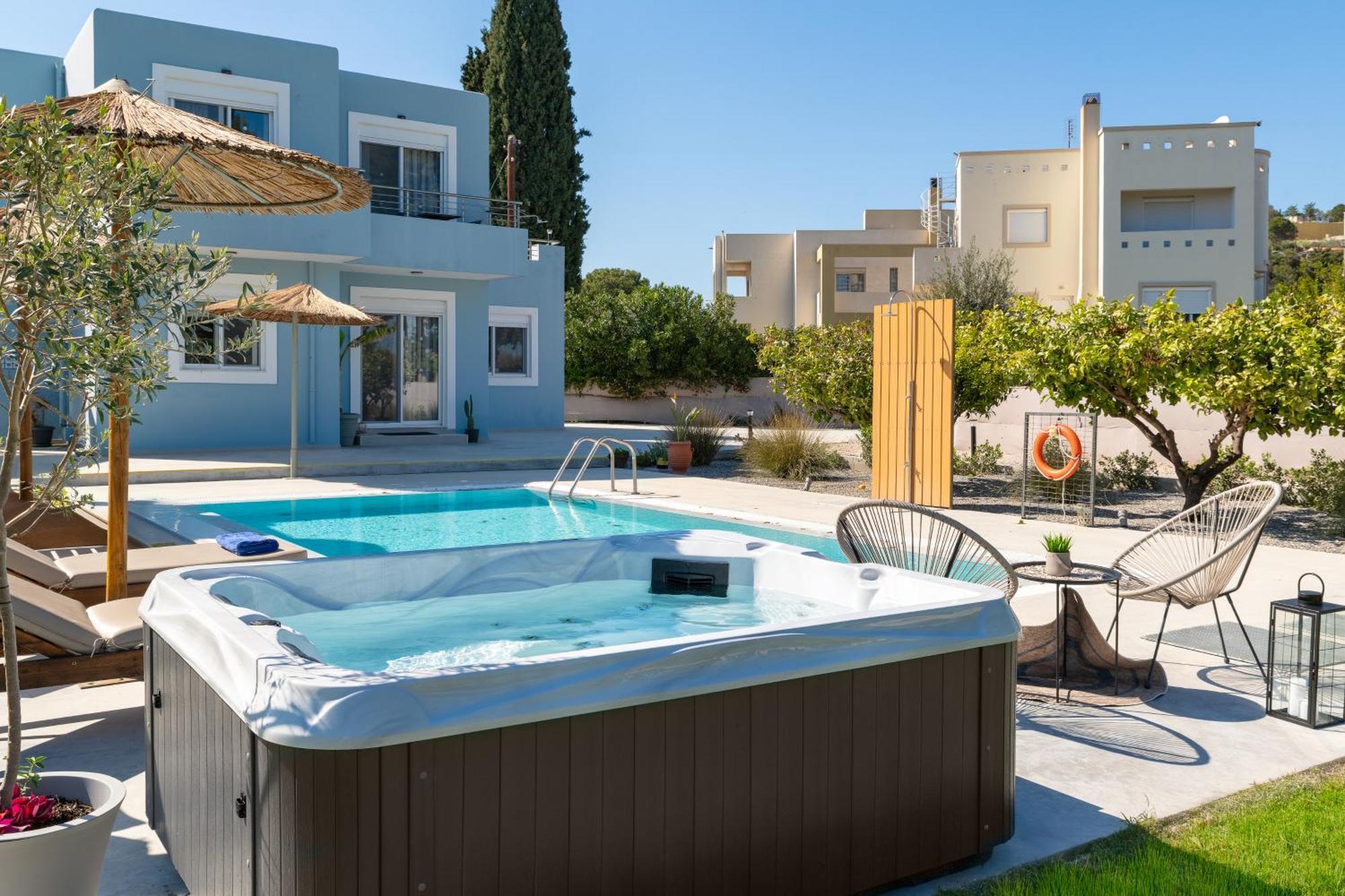 Ethria Pool Villa With Heated Jacuzzi Afantou Exterior foto