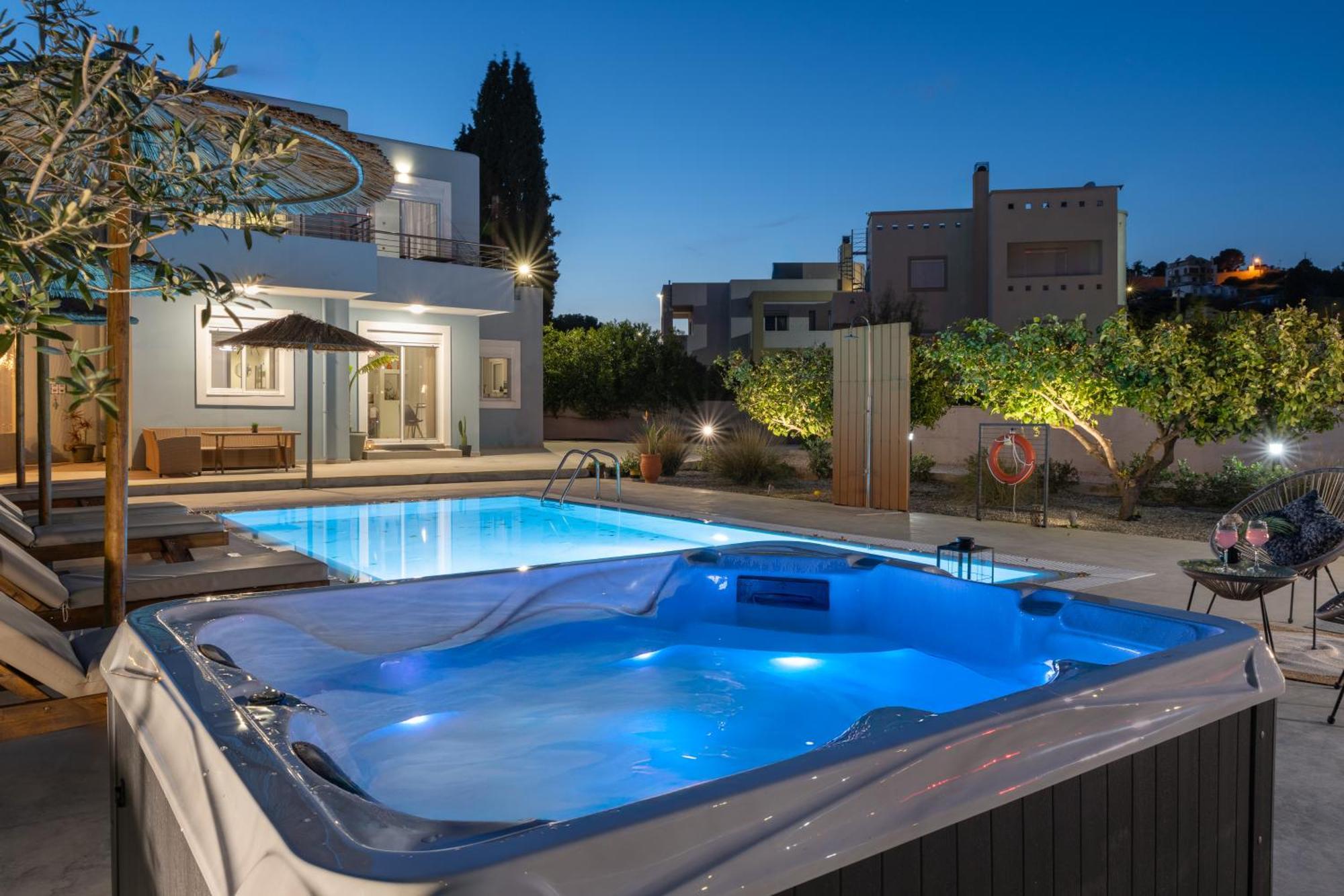 Ethria Pool Villa With Heated Jacuzzi Afantou Exterior foto